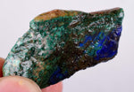 19grams AZURITE MALACHITE CALCITE Peru Rough Azurmalachite Dark Blue Green Premium Banded Facet Cabochon  U347
