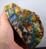 695grams AZURITE MALACHITE CALCITE Stalactite Peru Rough Azurmalachite Dark Blue Green Premium Banded Facet Cabochon  U348
