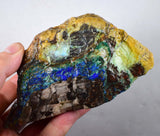 695grams AZURITE MALACHITE CALCITE Stalactite Peru Rough Azurmalachite Dark Blue Green Premium Banded Facet Cabochon  U348