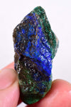 19grams AZURITE MALACHITE CALCITE Peru Rough Azurmalachite Dark Blue Green Premium Banded Facet Cabochon  U347