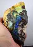 695grams AZURITE MALACHITE CALCITE Stalactite Peru Rough Azurmalachite Dark Blue Green Premium Banded Facet Cabochon  U348