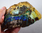 695grams AZURITE MALACHITE CALCITE Stalactite Peru Rough Azurmalachite Dark Blue Green Premium Banded Facet Cabochon  U348