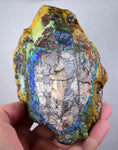 695grams AZURITE MALACHITE CALCITE Stalactite Peru Rough Azurmalachite Dark Blue Green Premium Banded Facet Cabochon  U348