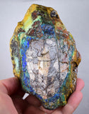695grams AZURITE MALACHITE CALCITE Stalactite Peru Rough Azurmalachite Dark Blue Green Premium Banded Facet Cabochon  U348
