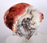 6.2cms RHODOCHROSITE QUARTZ PYRITE Peru Sculpture Slab Polished Art Decoration Jewelry Translucent Pendant Banded Mineral Specimen R321