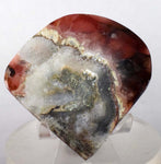 6.2cms RHODOCHROSITE QUARTZ PYRITE Peru Sculpture Slab Polished Art Decoration Jewelry Translucent Pendant Banded Mineral Specimen R321