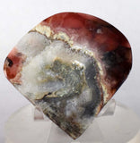 6.2cms RHODOCHROSITE QUARTZ PYRITE Peru Sculpture Slab Polished Art Decoration Jewelry Translucent Pendant Banded Mineral Specimen R321