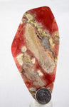 10.2cms RHODOCHROSITE QUARTZ PYRITE Peru Sculpture Slab Polished Art Decoration Jewelry Translucent Pendant Banded Mineral Specimen R327