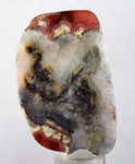 7.2cms RHODOCHROSITE QUARTZ PYRITE Peru Sculpture Slab Polished Art Decoration Jewelry Translucent Pendant Banded Mineral Specimen R329