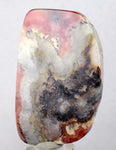 7.2cms RHODOCHROSITE QUARTZ PYRITE Peru Sculpture Slab Polished Art Decoration Jewelry Translucent Pendant Banded Mineral Specimen R329