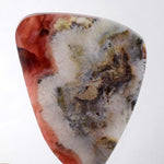 6.6cms RHODOCHROSITE QUARTZ PYRITE Peru Sculpture Slab Polished Art Decoration Jewelry Translucent Pendant Banded Mineral Specimen R330