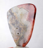 6.6cms RHODOCHROSITE QUARTZ PYRITE Peru Sculpture Slab Polished Art Decoration Jewelry Translucent Pendant Banded Mineral Specimen R330