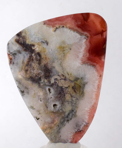 6.6cms RHODOCHROSITE QUARTZ PYRITE Peru Sculpture Slab Polished Art Decoration Jewelry Translucent Pendant Banded Mineral Specimen R330