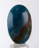 25carats BLUE CHALCEDONY QUARTZ Green Peru Cabochon Pendant Emerald Color Jade Color B862