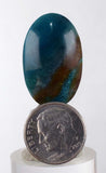 25carats BLUE CHALCEDONY QUARTZ Green Peru Cabochon Pendant Emerald Color Jade Color B862