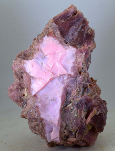 23.5cm 4.4Kg PINK OPAL SCULPTURE Peru Quartz Crystals Palygorskite Suizeki Decorator Translucent Coral Color Mineral Specimen P216