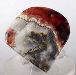 6.2cms RHODOCHROSITE QUARTZ PYRITE Peru Sculpture Slab Polished Art Decoration Jewelry Translucent Pendant Banded Mineral Specimen R321
