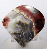 6.2cms RHODOCHROSITE QUARTZ PYRITE Peru Sculpture Slab Polished Art Decoration Jewelry Translucent Pendant Banded Mineral Specimen R321