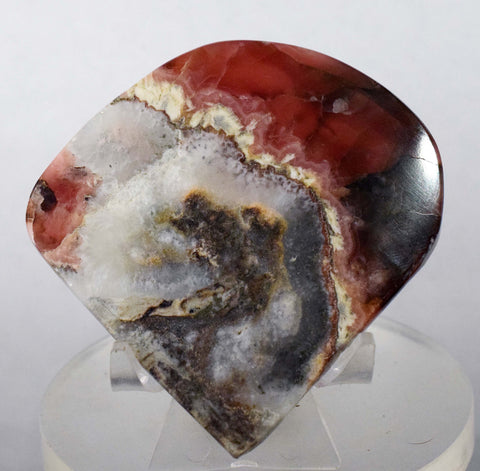 6.2cms RHODOCHROSITE QUARTZ PYRITE Peru Sculpture Slab Polished Art Decoration Jewelry Translucent Pendant Banded Mineral Specimen R321