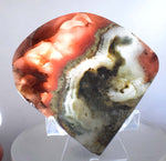 6.2cms RHODOCHROSITE QUARTZ PYRITE Peru Sculpture Slab Polished Art Decoration Jewelry Translucent Pendant Banded Mineral Specimen R321