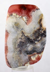 7.2cms RHODOCHROSITE QUARTZ PYRITE Peru Sculpture Slab Polished Art Decoration Jewelry Translucent Pendant Banded Mineral Specimen R329