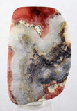 7.2cms RHODOCHROSITE QUARTZ PYRITE Peru Sculpture Slab Polished Art Decoration Jewelry Translucent Pendant Banded Mineral Specimen R329