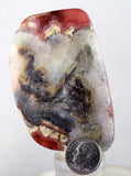 7.2cms RHODOCHROSITE QUARTZ PYRITE Peru Sculpture Slab Polished Art Decoration Jewelry Translucent Pendant Banded Mineral Specimen R329