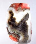 7.2cms RHODOCHROSITE QUARTZ PYRITE Peru Sculpture Slab Polished Art Decoration Jewelry Translucent Pendant Banded Mineral Specimen R329
