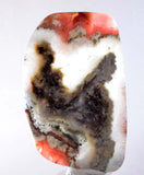 7.2cms RHODOCHROSITE QUARTZ PYRITE Peru Sculpture Slab Polished Art Decoration Jewelry Translucent Pendant Banded Mineral Specimen R329