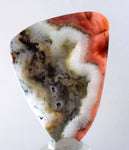 6.6cms RHODOCHROSITE QUARTZ PYRITE Peru Sculpture Slab Polished Art Decoration Jewelry Translucent Pendant Banded Mineral Specimen R330