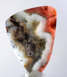 6.6cms RHODOCHROSITE QUARTZ PYRITE Peru Sculpture Slab Polished Art Decoration Jewelry Translucent Pendant Banded Mineral Specimen R330