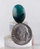 6 carats BLUE CHALCEDONY QUARTZ Green Peru Cabochon Pendant Emerald Color Jade Color B869