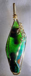 54carats 8.9cms GEM SILICA CHRYSOCOLLA Pendant Emeraldine Lily Mine Peru Cabochon Scenic Quartz Malachite Chalcedony Emerald Jade Color J530