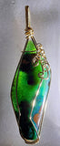54carats 8.9cms GEM SILICA CHRYSOCOLLA Pendant Emeraldine Lily Mine Peru Cabochon Scenic Quartz Malachite Chalcedony Emerald Jade Color J530