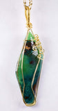 54carats 8.9cms GEM SILICA CHRYSOCOLLA Pendant Emeraldine Lily Mine Peru Cabochon Scenic Quartz Malachite Chalcedony Emerald Jade Color J530