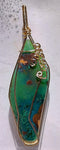 54carats 8.9cms GEM SILICA CHRYSOCOLLA Pendant Emeraldine Lily Mine Peru Cabochon Scenic Quartz Malachite Chalcedony Emerald Jade Color J530