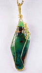 54carats 8.9cms GEM SILICA CHRYSOCOLLA Pendant Emeraldine Lily Mine Peru Cabochon Scenic Quartz Malachite Chalcedony Emerald Jade Color J530