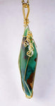54carats 8.9cms GEM SILICA CHRYSOCOLLA Pendant Emeraldine Lily Mine Peru Cabochon Scenic Quartz Malachite Chalcedony Emerald Jade Color J530