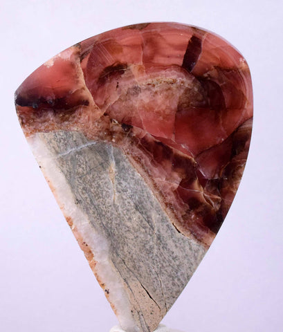 6.8cms RHODOCHROSITE QUARTZ Peru Sculpture Slab Polished Art Decoration Jewelry Translucent Pendant Banded Mineral Specimen R336
