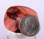 3cms RHODOCHROSITE QUARTZ Peru Sculpture Slab Polished Art Decoration Jewelry Translucent Pendant Banded Mineral Specimen R337