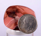 3cms RHODOCHROSITE QUARTZ Peru Sculpture Slab Polished Art Decoration Jewelry Translucent Pendant Banded Mineral Specimen R337