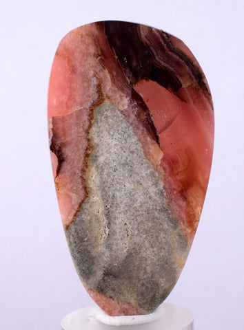 5.6cms RHODOCHROSITE QUARTZ Peru Sculpture Slab Polished Art Decoration Jewelry Translucent Pendant Banded Mineral Specimen R341