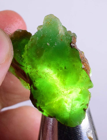 17Grams GEM SILICA CHRYSOCOLLA Rough Chalcedony Emerald Jade Color Lily Mine S46