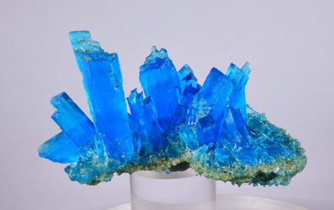 8.1cms NATURAL CHALCANTHITE  Unique Copper Druzy Peru Electric Blue Sharp Shiny Mineral Specimen Collector fe371