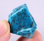 13.1grs GEM BLUE MALACHITE Rough Banded Shiny New Find Peru Mineral Specimen U417