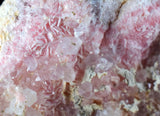 6.1cms RHODOCHROSITE ROSETTE QUARTZ  Peru Pink Crystals Needles Collector Mineral Specimen R379