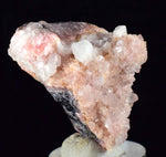 3.9cms RHODOCHROSITE ROSETTE QUARTZ  Peru Pink Crystals Needles Collector Mineral Specimen R382