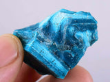 13.1grs GEM BLUE MALACHITE Rough Banded Shiny New Find Peru Mineral Specimen U417