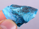 13.1grs GEM BLUE MALACHITE Rough Banded Shiny New Find Peru Mineral Specimen U417