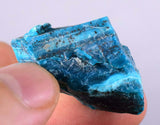 13.1grs GEM BLUE MALACHITE Rough Banded Shiny New Find Peru Mineral Specimen U417